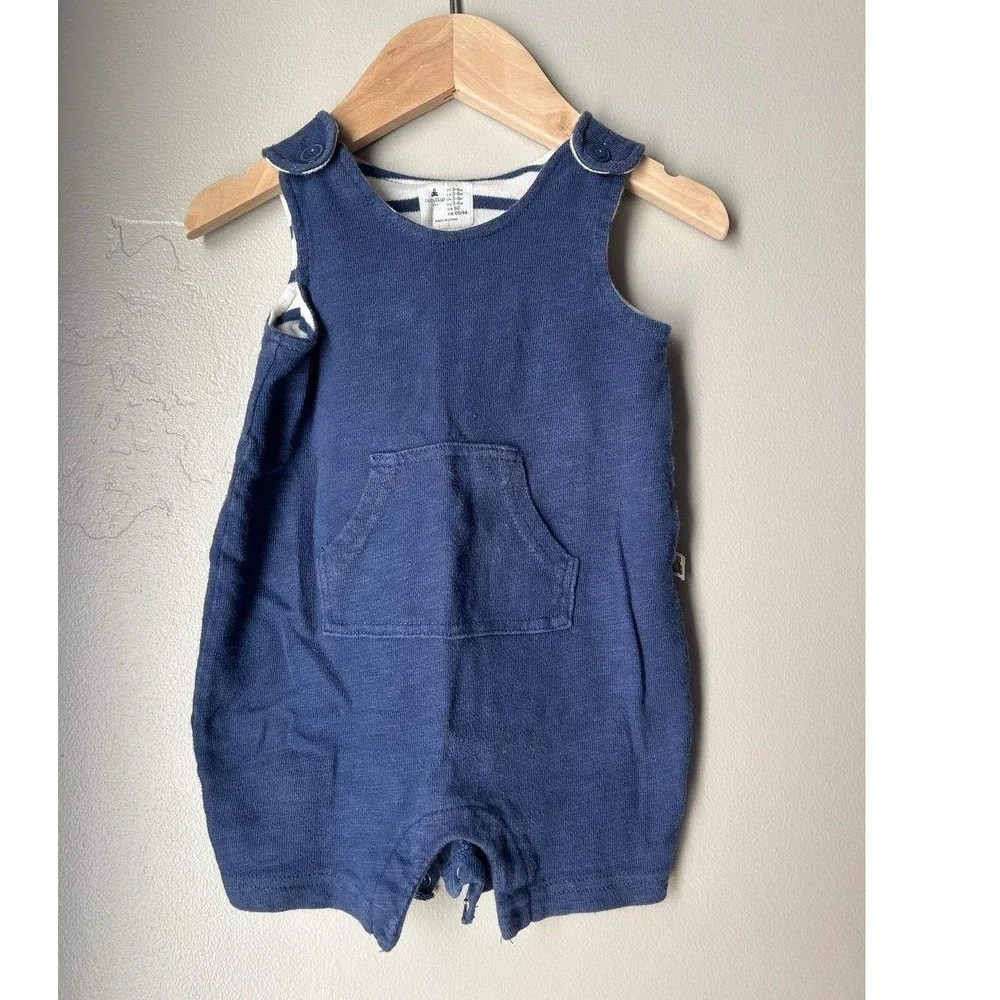 Baby Gap Navy Waffle Romper 3-6 M Cotton Coastal Nautical Scandi Baby